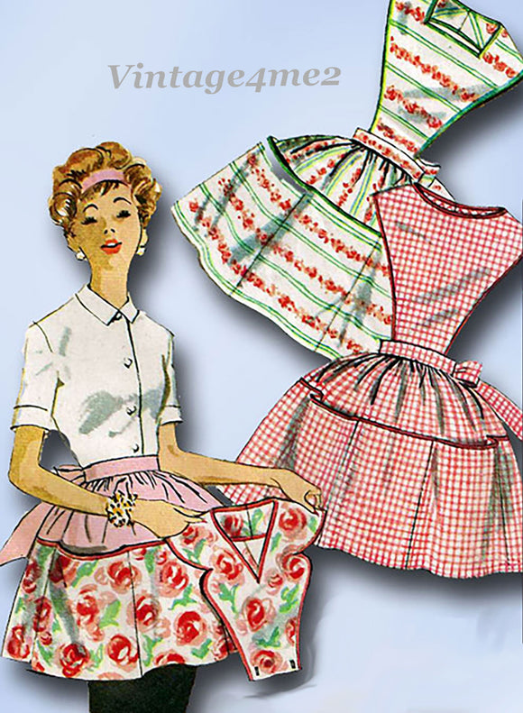 1950s Vintage Simplicity Sewing Pattern 2750 Uncut Misses Apron Size Medium