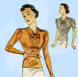 Simplicity 2750: 1930s Misses Fancy Blouse Size 34 Bust Vintage Sewing Pattern