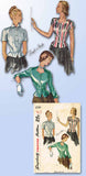 1940s Vintage Simplicity Sewing Pattern 2759 Easy Misses Peplum Blouse Size 12