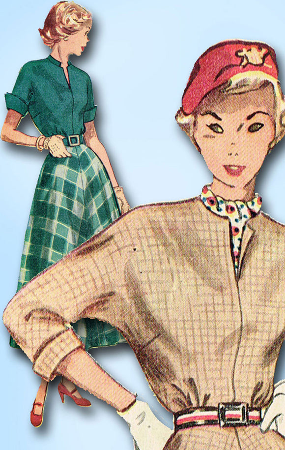 1940s Original Vintage Simplicity Pattern 2764 Misses Dress Size 31 Bust - Vintage4me2