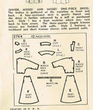 1940s Original Vintage Simplicity Pattern 2764 Misses Dress Size 31 Bust