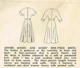 1940s Vintage Simplicity Pattern 2764 Uncut Misses Dress Size 32 Bust