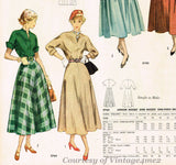 1940s Original Vintage Simplicity Pattern 2764 Misses Dress Size 31 Bust