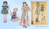 Simplicity 2773: 1930s Cute Baby Girls Romper & Beach Coat Sz1 Vintage Sewing Pattern