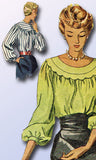 1940s Vintage Simplicity Sewing Pattern 2784 Uncut Misses Blouse Size 18 36B