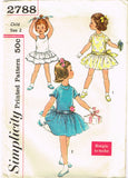 1950s VTG Simplicity Sewing Pattern 2788 Uncut Toddler Girls Dress & Slip Sz 2