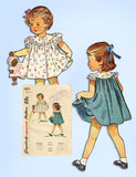 1940s Vintage Simplicity Pattern 2823 Cute Baby Girls Dress Size 6 Months - Vintage4me2