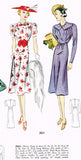 1930s Original Vintage Simplicity Pattern 2824 Misses Afternoon Dress Sz 36 Bust