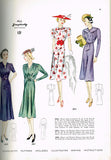 1930s Original Vintage Simplicity Pattern 2824 Misses Afternoon Dress Sz 36 Bust