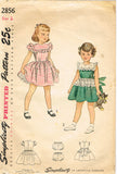 Simplicity 2856 Toddler Girls Dress and Panties Size 2