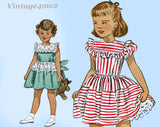 Simplicity 2856: 1940s Toddler Girls Dress & Panties Size 4 Vintage Sewing Pattern