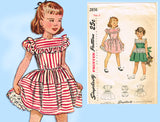 Simplicity 2856: 1940s Toddler Girls Dress & Panties Size 6 Vintage Sewing Pattern