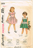 Simplicity 2856: 1940s Toddler Girls Dress & Panties Size 6 Vintage Sewing Pattern