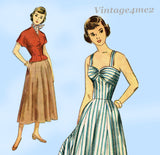 Simplicity 2880: 1940s Stunning Misses Sun Dress Sz 30 B Vintage Sewing Pattern