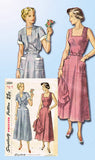 1940s Original Vintage Simplicity Sewing Pattern 2884 Misses Sun Dress Sz 38 Bust