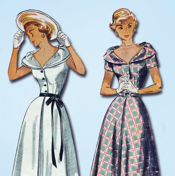 1940s Vintage Simplicity Sewing Pattern 2888 Uncut Misses Afternoon Dress Sz 32B