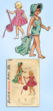 1940s Original Vintage Simplicity Pattern 2890 Baby Girls Sun Suit & Bonnet Sz 1