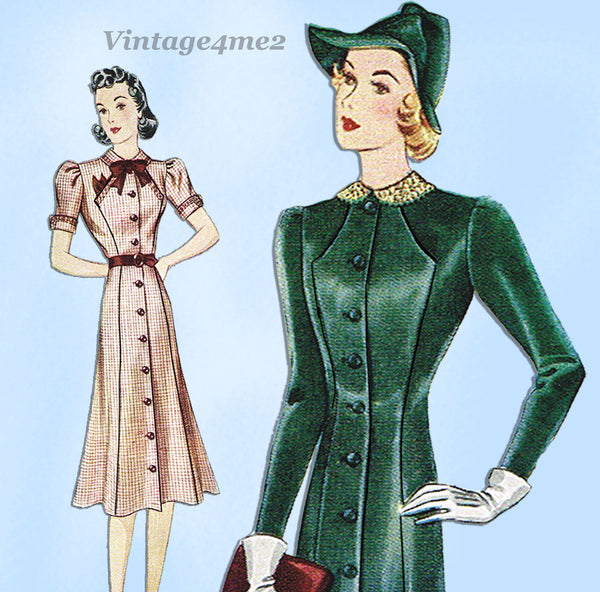 Simplicity 2894: 1930s Uncut Misses Princess Dress 35 B Vintage Sewing Pattern