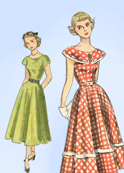 1940s Original Vintage Simplicity Sewing Pattern 2896 Truly Teen Dress Size 30 B