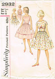 1950s Vintage Simplicity Sewing Pattern 2932 Sub Teen Girls Sun Dress Sz 8s 28B