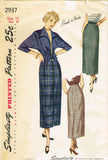 1940s Vintage Simplicity Sewing Pattern 2937 Misses Skirt & Blouse Size 32 Bust -Vintage4me2