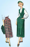 1940s Vintage Simplicity Sewing Pattern 2938 Uncut Misses Skirt and Weskit 30B