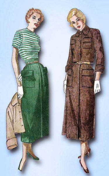 1940s Vintage Simplicity Sewing Pattern 2942 Misses Bolero Suit Size 12 30 Bust