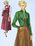 1940s Vintage Simplicity Sewing Pattern 2945 Uncut Misses Jumper Dress Size 34 B
