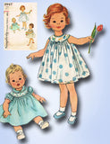 1950s Vintage Simplicity Sewing Pattern 2947 Baby Girls Sun Dress Size 1