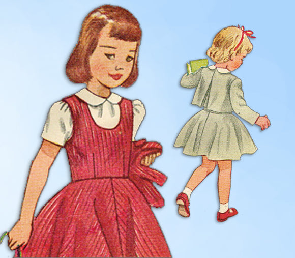 1940s Vintage Simplicity Sewing Pattern 2948 Toddler Girls Jumper Suit Size 4