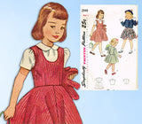 1940s Vintage Simplicity Sewing Pattern 2948 Toddler Girls Jumper Suit Size 2