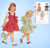 1940s Vintage Simplicity Sewing Pattern 2948 Toddler Girls Jumper Suit Size 2