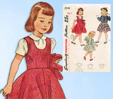 1940s Vintage Simplicity Sewing Pattern 2948 Toddler Girls Jumper Suit Size 4