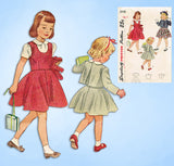 1940s Vintage Simplicity Sewing Pattern 2948 Toddler Girls Jumper Suit Size 4