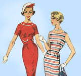 Simplicity 2952: 1950s Misses Wiggle Dress Sz 34 B Vintage Sewing Pattern