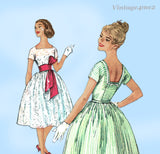 1950s Vintage Simplicity Sewing Pattern 2958 Uncut Easy Misses Party Dress 32 B