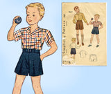 1930s Vintage Simplicity Sewing Pattern 2962 Toddler Boys Shirt and Shorts Sz 6