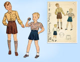 1930s Vintage Simplicity Sewing Pattern 2962 Uncut Boys Shirt and Shorts Sz 8