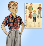 1940s Vintage Simplicity Sewing Pattern 2969 Toddler Boy's Slacks & Shirt Size 4