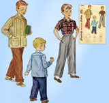 1940s Vintage Simplicity Sewing Pattern 2969 Toddler Boy's Slacks & Shirt Size 4