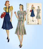 1930s Vintage Simplicity Sewing Pattern 2970 Uncut Misses Skirt & Blouse Size 33 Bust