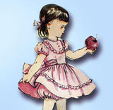 1940s Vintage Simplicity Sewing Pattern 2970 Toddler Girls Party Dress Size 5
