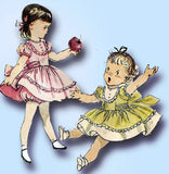 1940s Vintage Simplicity Sewing Pattern 2970 Toddler Girls Party Dress Size 5