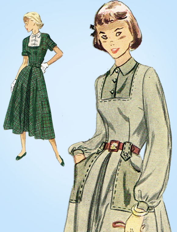 Simplicity 2973: 1940s Easy Uncut Misses Dress Sz 32 B Vintage Sewing Pattern