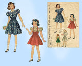 1930s Vintage Simplicity Sewing Pattern 2982 Little Girls Shirred Jumper Size 8 - Vintage4me2