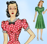 1930s Vintage Simplicity Sewing Pattern 3008 Misses Dress w Basque Waist Sz 35 B - Vintage4me2
