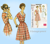Simplicity 3013: 1950s Misses Casual Dress Size 39 Bust Vintage Sewing Pattern