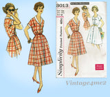 Simplicity 3013: 1950s Misses Casual Dress Size 39 Bust Vintage Sewing Pattern