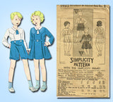 1930s Vintage Simplicity Sewing Pattern 3027 Brother Sister Suit Dress FF Size 2 - Vintage4me2