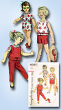 1950s Vintage Simplicity Sewing Pattern 3027 Toddler Girls Play Clothes Size 5